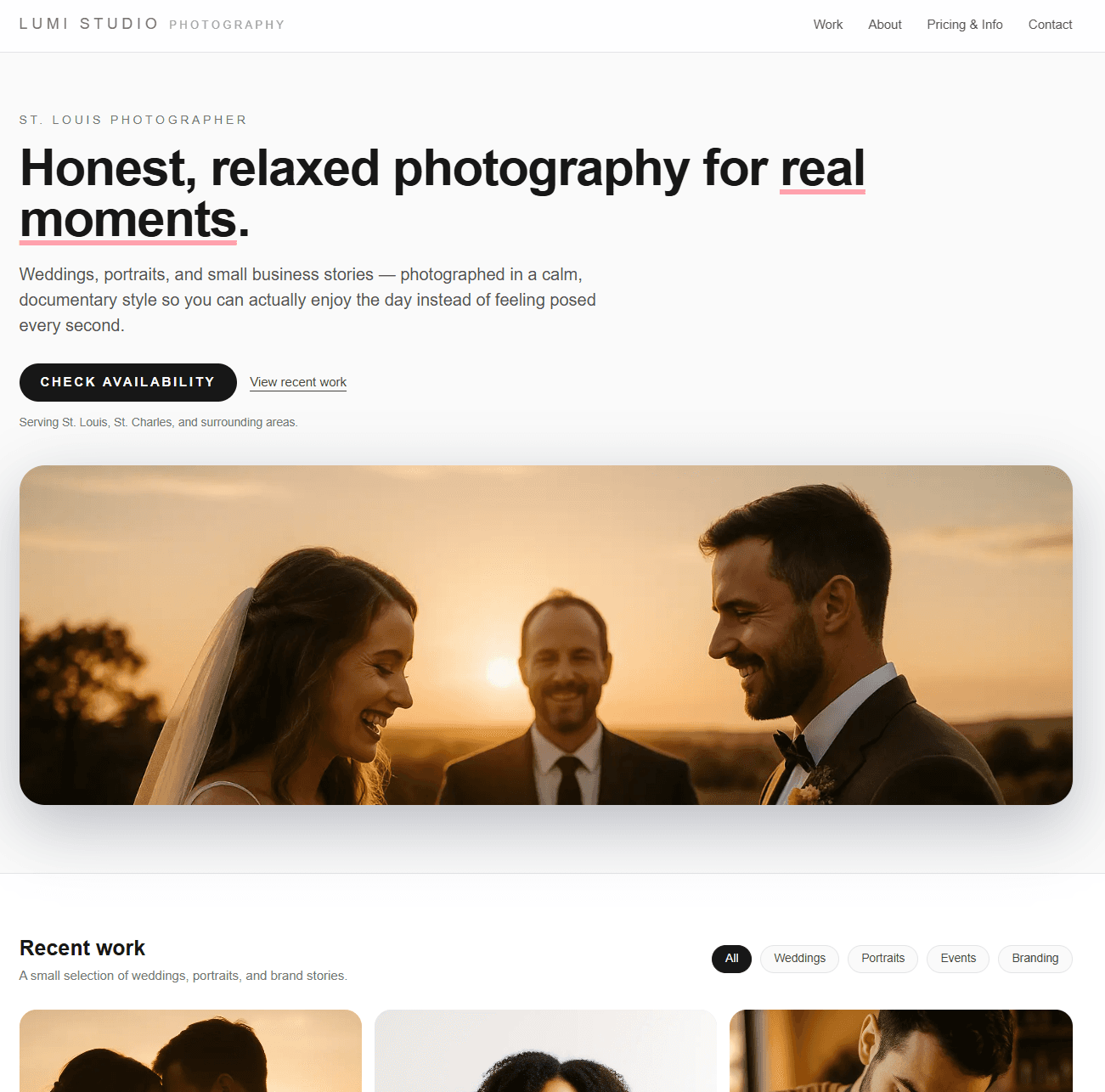 Photography Portfolio website demo – Limi Studio Photography